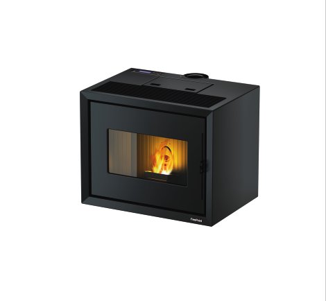 FREEPOINT Pelletofen Modo (Verkleidung: Schwarz/Dekor Top: Bordeaux) 9,3 kW