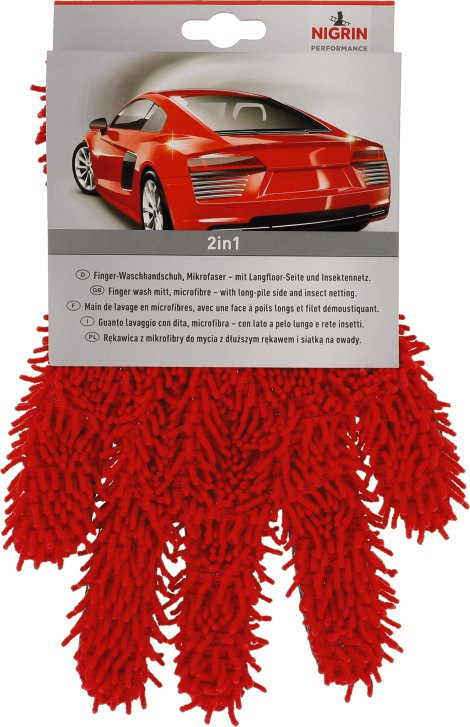 NIGRIN Mikrofaser Finger-Waschhandschuh