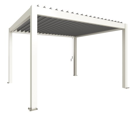 BIOHORT Pergola Weiß-Silbermetallic 4x3,5 m