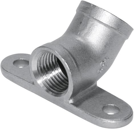 Wandhalter Edelstahl 1/2"-1/2" 45° Bogen für Tränkebecken