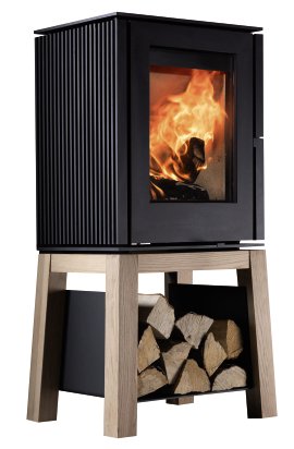 KLEINING Kaminofen Viola Holzsockel Schwarz
