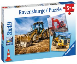 RAVENSBURGER Puzzle Baufahrzeuge im Einsatz 3x49-tlg.