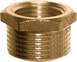 CORNAT Reduzierstück Innen- und Außengewinde 1" AG, 1/2" IG, messing-blank