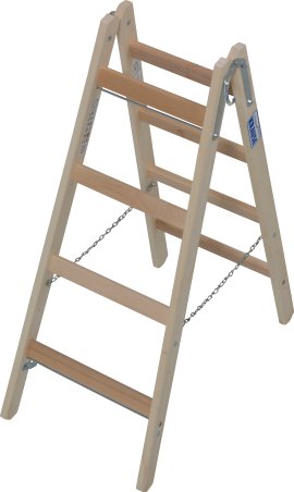 KRAUSE Holz Sprossen-Doppelleiter 2x4 Sprossen