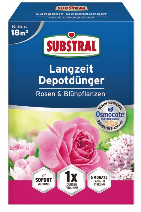 SUBSTRAL® Osmocote® Langzeit Depotdünger für Rosen & Blühpflanzen 750 g