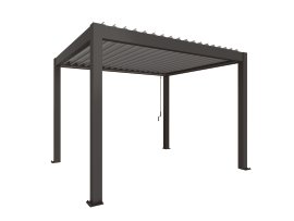 BIOHORT Pergola Dunkelgrau/Silber-Metallic 3x3,5 m