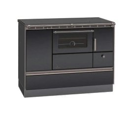 LOHBERGER Holzherd Rega 105 mit Stahlplatte 6,6 kW Schwarz