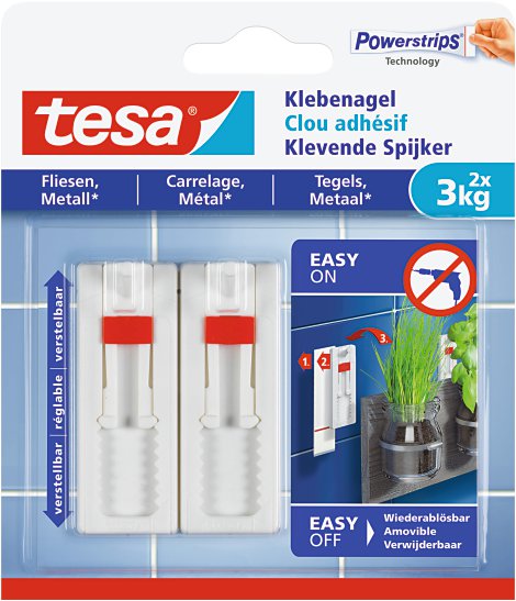 TESA Klebenagel verstellbar für Fliesen & Metall 2 Stk.