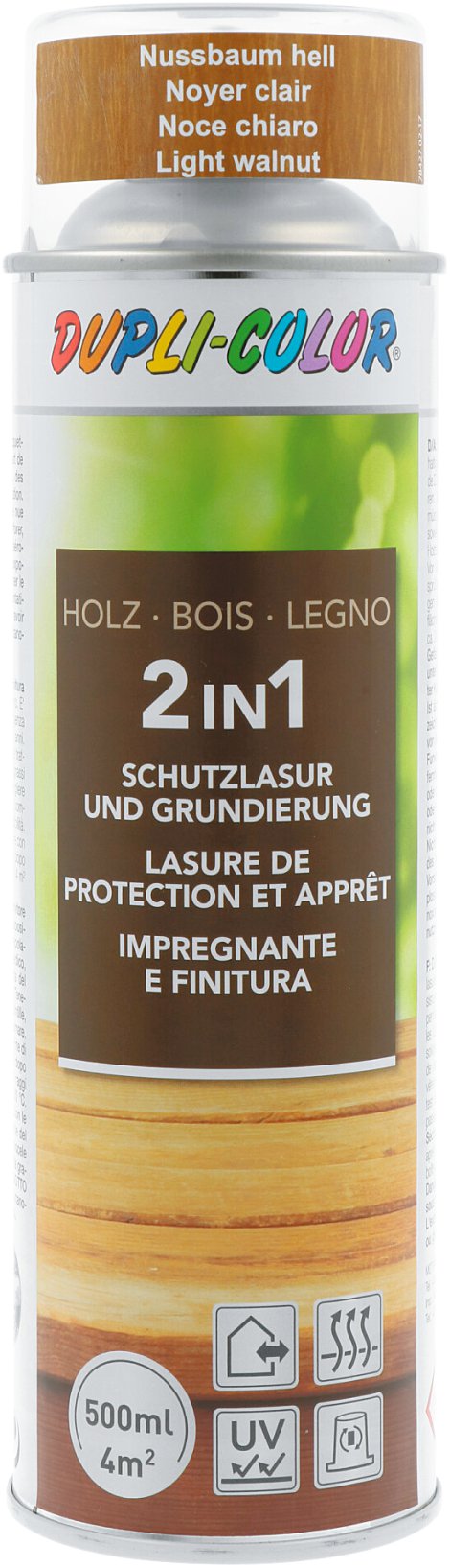 DUPLI-COLOR Holzschutzlasur-Spray Nussbaum hell 500 ml