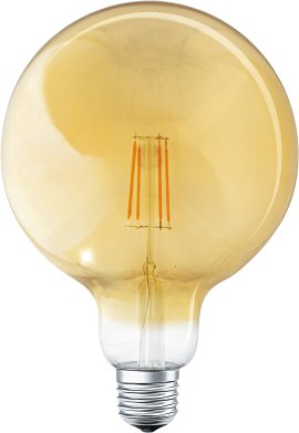 LEDVANCE Wifi-SMART+LED-Lampe Globe 125, dimmbar E27 (EX 53W) 6W/2400K, warmweiß, gold/klar