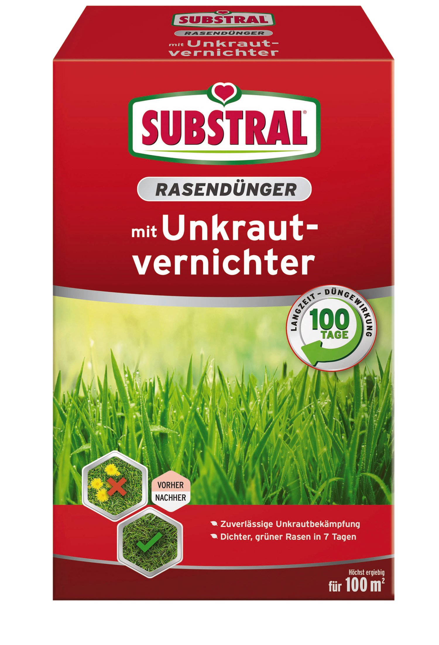 SUBSTRAL® Rasendünger mit Unkrautvernichter 2 kg - für 100 m²