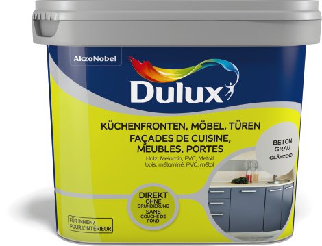 DULUX Farbe für Küchenmöbel und Türen glänzend Beton 0,75 l