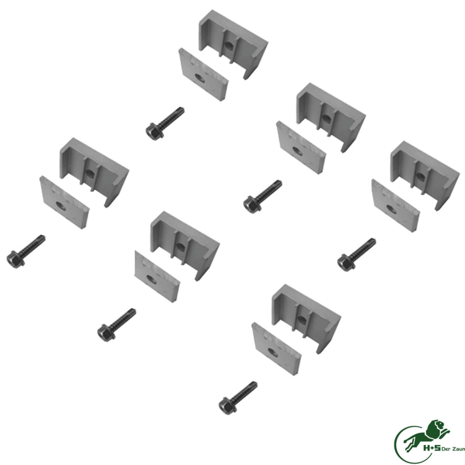 H+S Klemm-Set für Tür/Tor Uli (6 Stk. Klemmteile inkl. Selbstbohrschrauben)