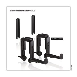 LECHUZA Balkonkastenhalter Wall Schwarz
