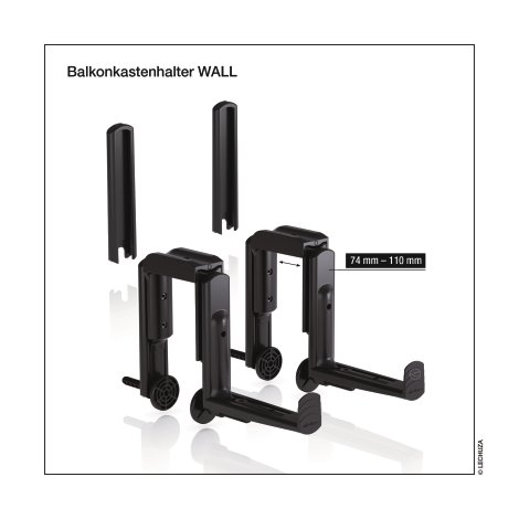 LECHUZA Balkonkastenhalter Wall Schwarz