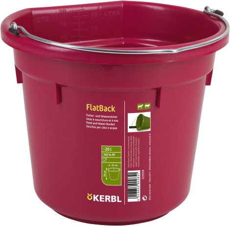 Futter + Wassereimer Flat-back 20 l, rose