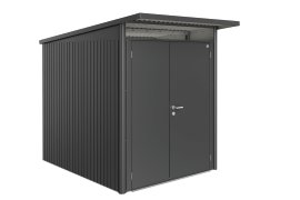 BIOHORT Gerätehaus A1 AvantGarde® mit Doppeltür, dunkelgrau-metallic