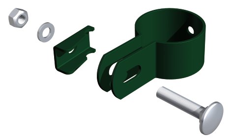 ALBERTS Endschelle für Pfosten verzinkt Grün ⌀ 34 mm