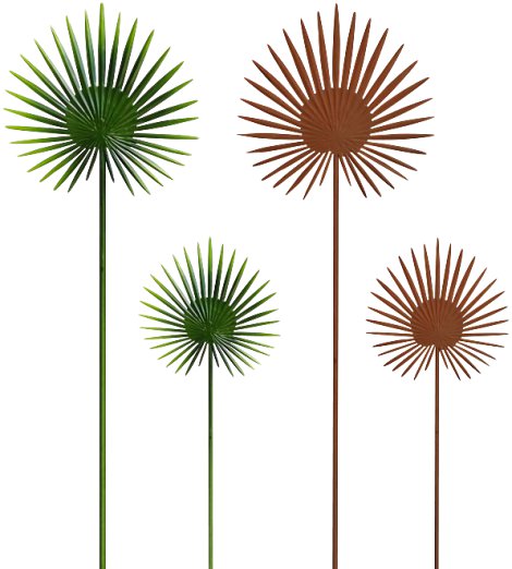 Gartenstecker Palmblatt rund Antikgrün 118 cm