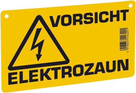 Warnschild – Vorsicht Elektrozaun! 200x120 mm