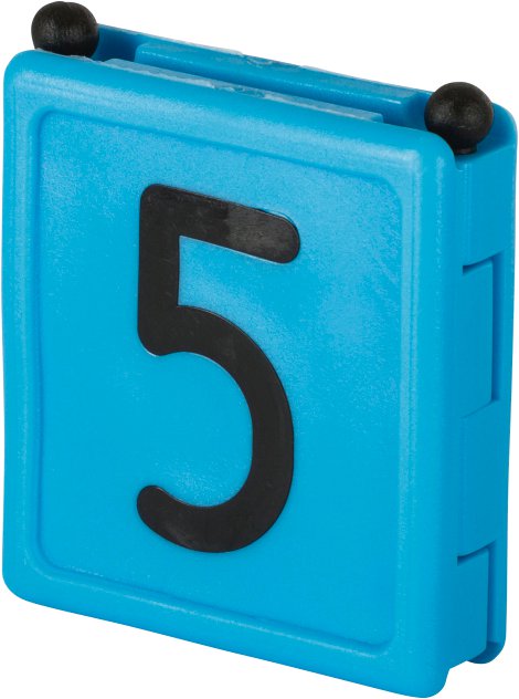 Halsbandnummer Duo mit Ziffer 5 blau, 6 Stk.