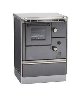 LOHBERGER Holzherd Rega 60 mit Stahlplatte 7,1 kW Anthrazit