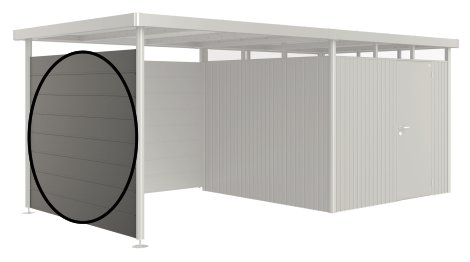 BIOHORT Seitenwand für Seitendach Highline® H4, 237x2,5x181 cm, Quarzgrau-metallic