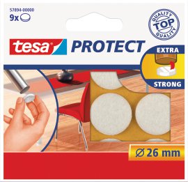 TESA Filzgleiter Kreis Weiß 26 mm
