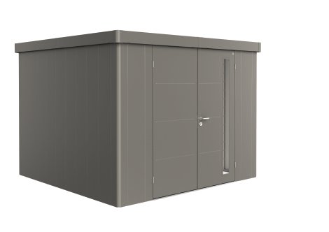 BIOHORT Gerätehaus Neo 3C Doppeltür 292x292x222 cm, Quarzgrau-metallic