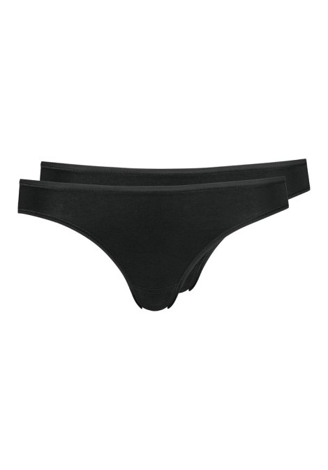 Damen Slip Taillen Schwarz Doppelpackung 38
