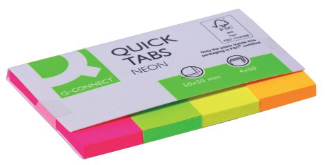 Q-CONNECT Indexmarker Neon 50 Blatt 20x50 mm