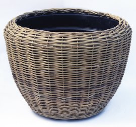 DRYPOT Pflanzkübel Rattan Grau ø 80 cm / H 62 cm