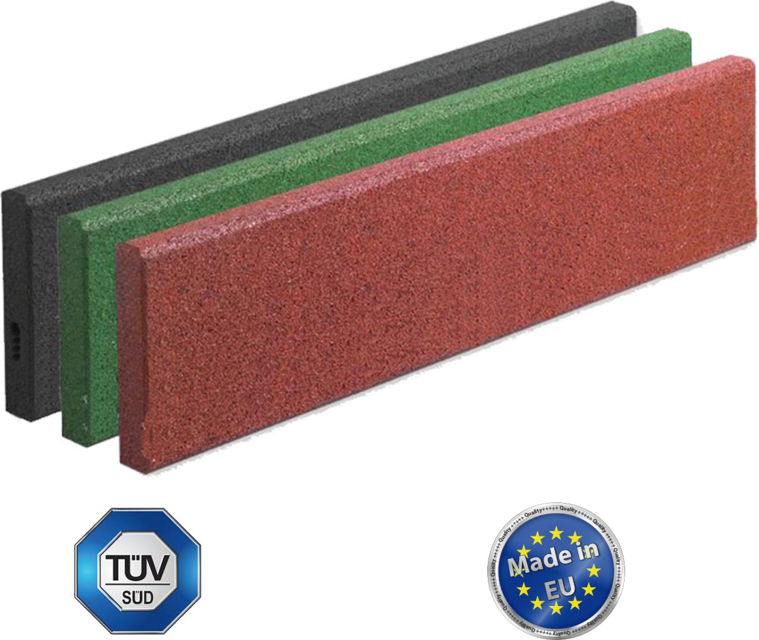 UNI-LINE Fallschutz Randeinfassung Rotbraun 100x250x50 mm