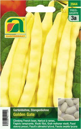 Tütensamen Stangenbohnen Golden Gate breithülsig Gelb
