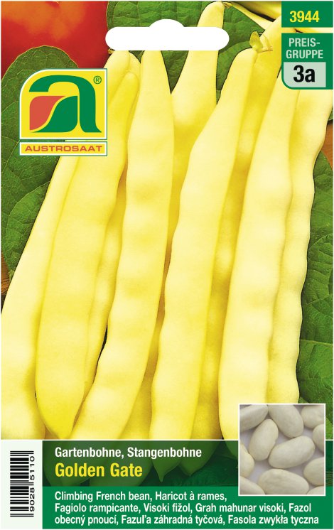 Tütensamen Stangenbohnen Golden Gate breithülsig Gelb