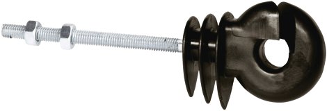 Ringisolator für Rohrpfahl M6 / 80 mm, 25 Stk./Beutel, schwarz