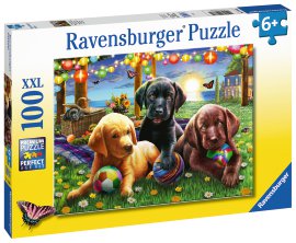 RAVENSBURGER Puzzle Hunde Picknick 100-tlg.