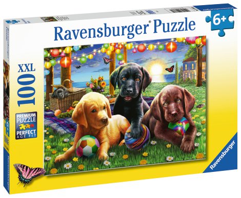 RAVENSBURGER Puzzle Hunde Picknick 100-tlg.