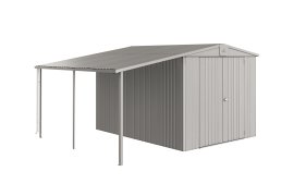 BIOHORT Seitendach 6 / 7 für Gerätehaus Europa 150x300x170 cm, Silber-Metallic