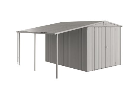 BIOHORT Seitendach 6 / 7 für Gerätehaus Europa 150x300x170 cm, Silber-Metallic