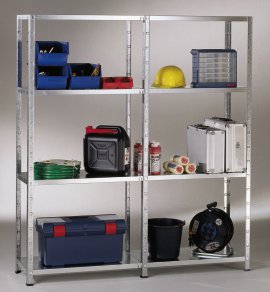 SCHULTE REGALWELT Grund + Anbauregal 8 Böden verzinkt