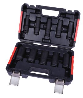 Kraftsteckschlüssel-Satz mit 1/2" Vierkantantrieb 10-tlg.