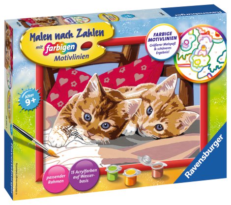 RAVENSBURGER Malen nach Zahlen Zwei Schmusekätzchen