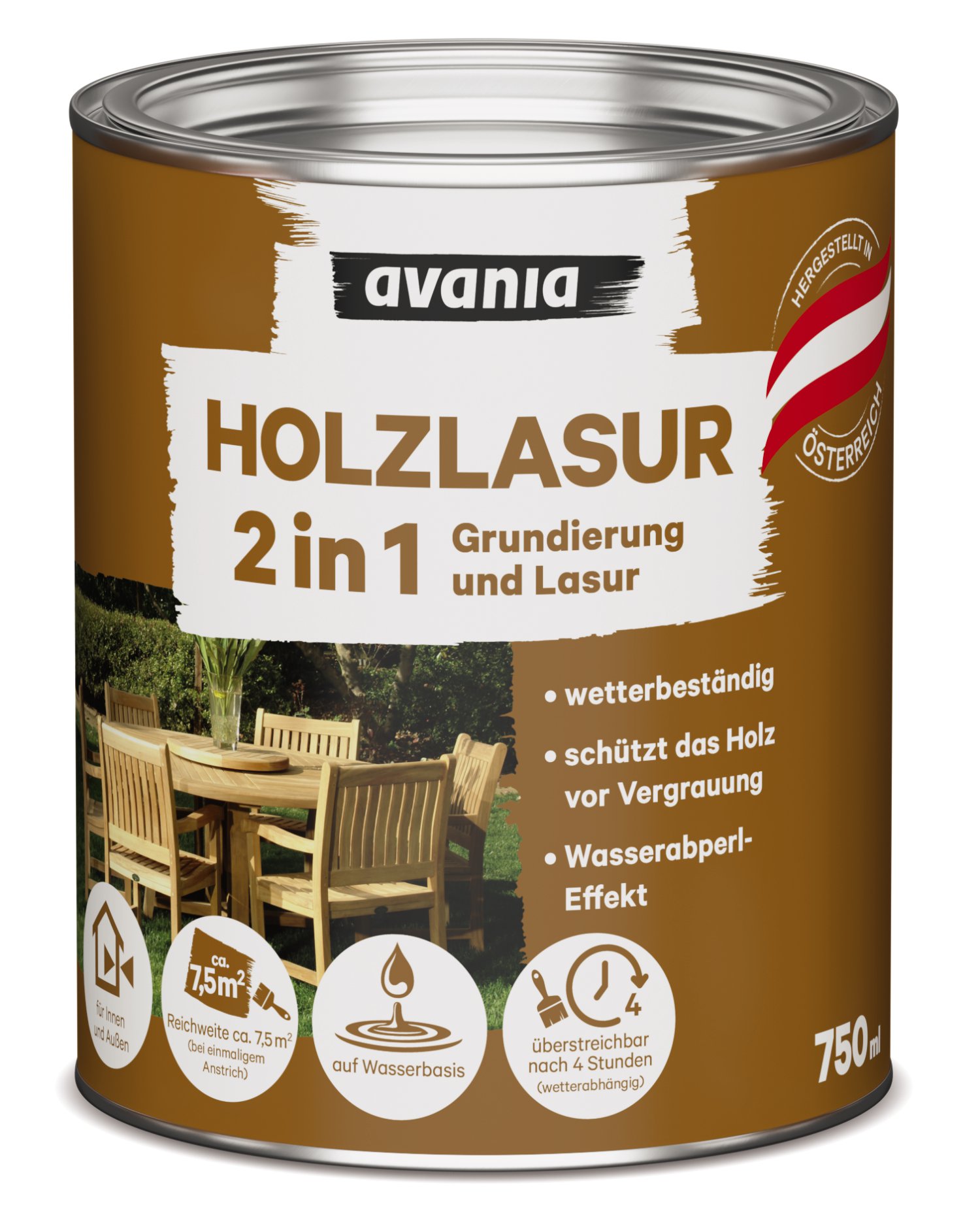 AVANIA Holzlasur 2in1 Nussbaum