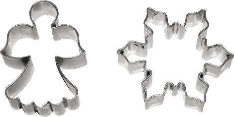 Ausstecher Engel/Rüsche/Schneeflocke 2-tlg.