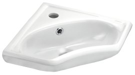 CORNAT Eck-Handwaschbecken 340x340x145 mm, weiß