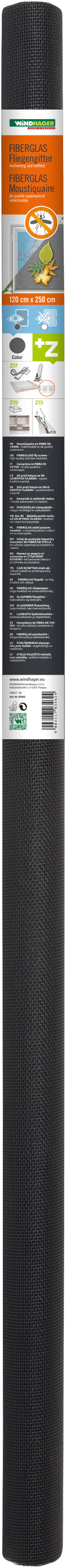 WINDHAGER Insektenschutz Gewebe Fiberglas Anthrazit