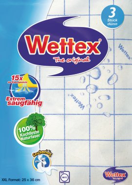 WETTEX Schwammtuch dünn Weiß 25x36 cm 3er-Pack