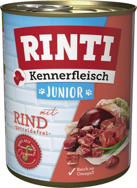 RINTI Hundenassfutter Kennerfleisch Junior Rind 800 g