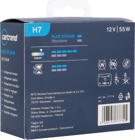 CARTREND Lampen-Set H7 Xenon Blue-Silver 12 V 55 W 2er-Packung